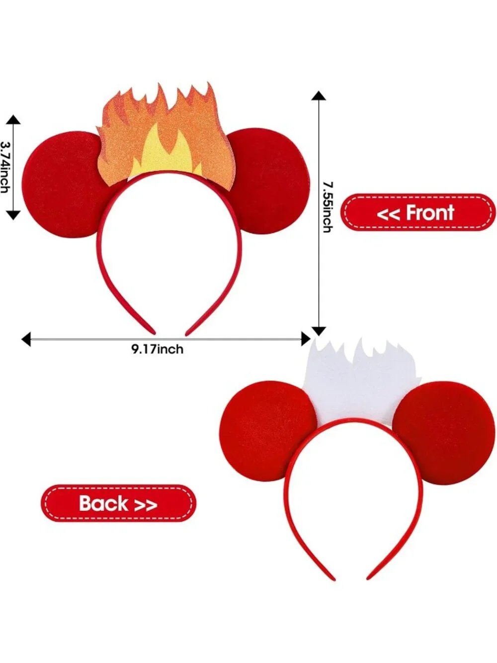 Women Red Cartoon Mickey Mouse Costume Headband For Cosplay